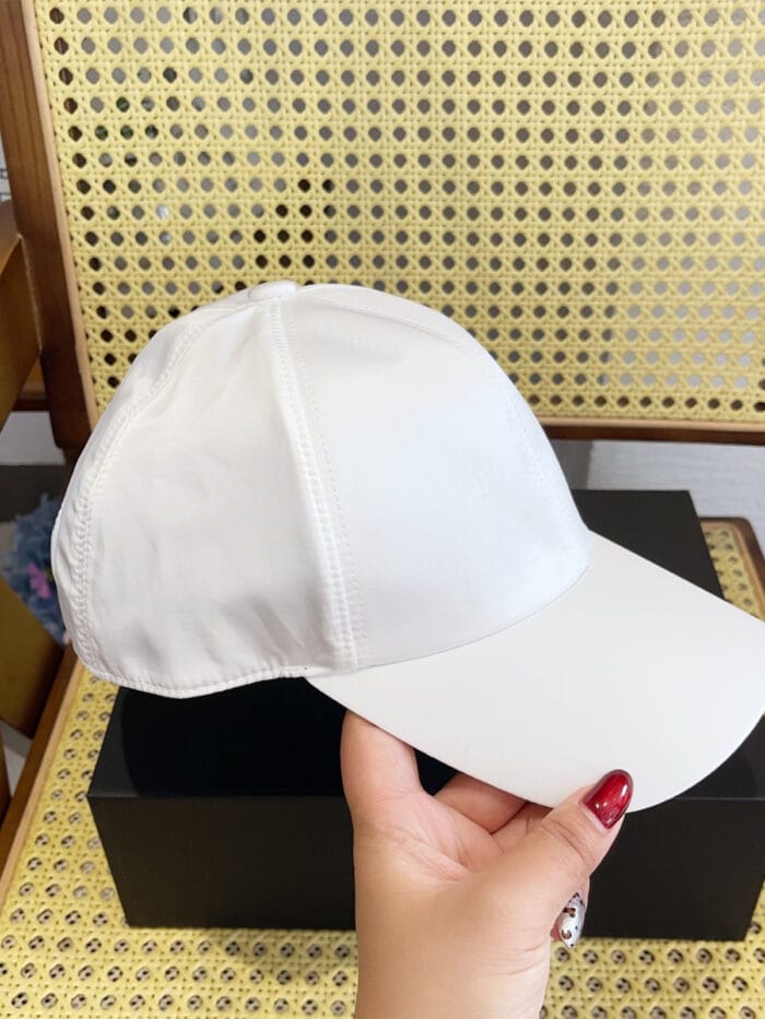 Chanel Silk Satin Metal CC Logo Baseball Cap White - Master Quality 1:1 - Image 4