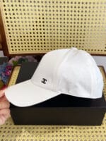 Chanel Silk Satin Metal CC Logo Baseball Cap White - Master Quality 1:1 - Image 3