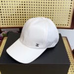 Chanel Silk Satin Metal CC Logo Baseball Cap White - Master Quality 1:1