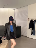 Chanel Pearl CC Baseball Cap (Navy Tartan Lining) Black - Master Quality 1:1 - Image 7